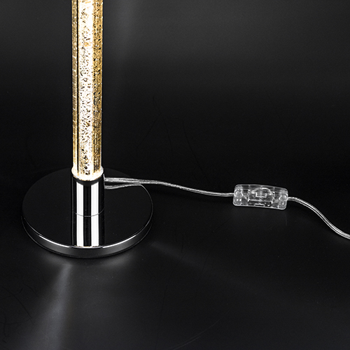 Tischleuchte-LED-Silber-Glas-Chrom-modern-Schlicht-Wonhzimmer-Tisch-Kommode-8 LED Deko Tischleuchte 10W Claudi Glas Lichtsäule von Sompex