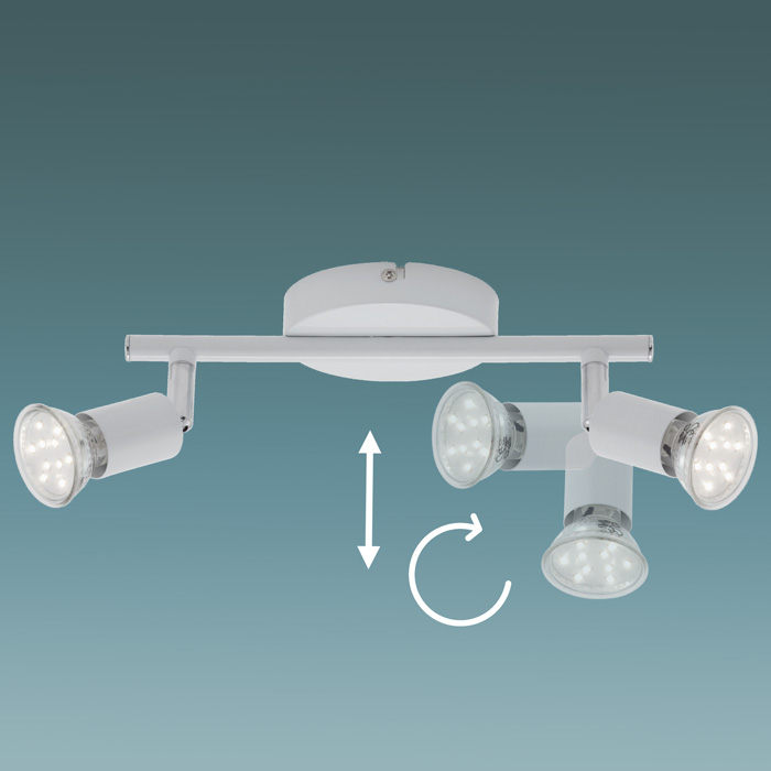 2767-026briloner-deckenstrahler-led-weiss-2er-25cm-birne-austauschbarjpg Deckenstrahler LED 2flg weiß inkl. 3W GU10 schwenkbar SIMPLE 2767-026 Briloner