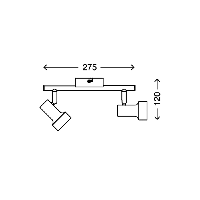 2843-022_Masse Deckenspot SUB 2flg nickel-matt inkl. GU10 LED schwenkbar Briloner 2843-022