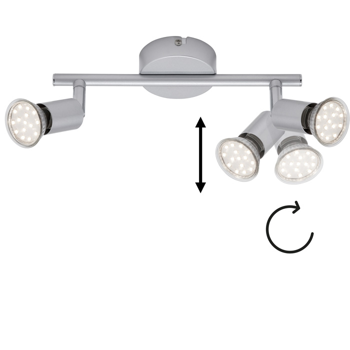 2906-024briloner-LED-Deckenstrahler-25cm-PICCO-2flg-silber-inkl-GU10-LED-schwenkbar LED Deckenstrahler 2flg silber inkl. GU10 LED schwenkbar PICCO 2906-024 Briloner