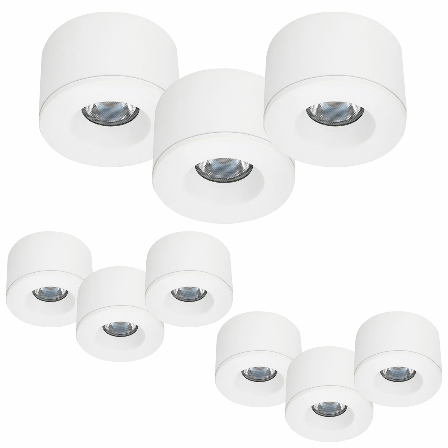 9er Set LED Spots Einbau & Aufbau dimmbar weiß IP44 55mm MD-31 – Stilvolle Beleuchtung für dein Zuhause 9er Set LED Spots Einbau & Aufbau dimmbar weiß IP44 55mm MD-31 – Stilvolle Beleuchtung für dein Zuhause