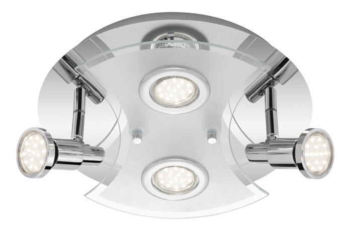 2-2159-048LM-deckenlampe-mit-strahlern-birne-austauschbar-wohnzimmerlampe LED Deckenleuchte 4-flammig Metall Glas schwenkbar inkl LED GU10 2159-048LM von Briloner