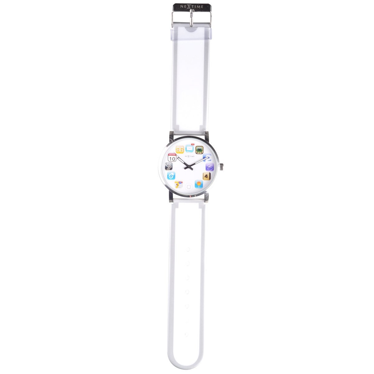 wrist-pad-white-watch-armbanduhr-6010wi-46cm Armbanduhr uhr weiß Smartwatch-look Kinder Scherzartikel