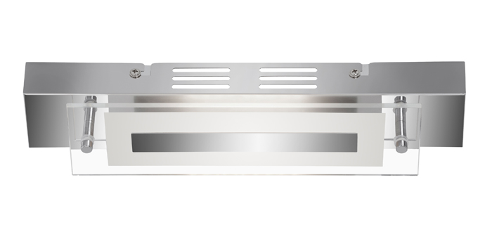 2293-018 Längliche LED Wandlampe mit Glas 30cm Chrom modern Briloner 2293-018