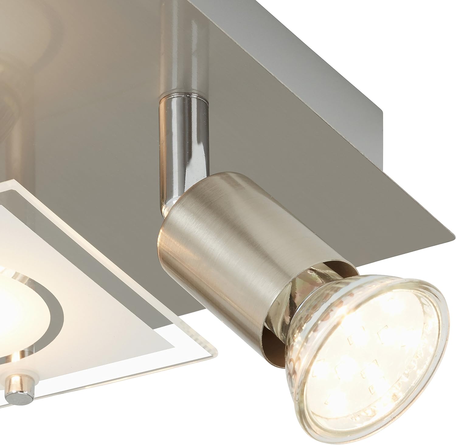LED Deckenleuchte eckig mit Strahlern START 3flg nickel matt – Stilvolle Beleuchtung für dein Zuhause LED Deckenleuchte eckig mit Strahlern START 3flg nickel matt – Stilvolle Beleuchtung für dein Zuhause