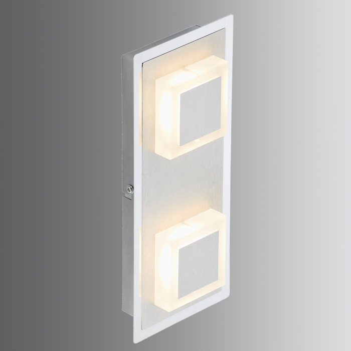 3532-021briloner-wandlampe-deckenlampe-aufputz-spot-2er-alu Kleine LED Wand- & Deckenleuchte Aufputz-Spot 2flg 28x12cm rechteckig Briloner 3532-021