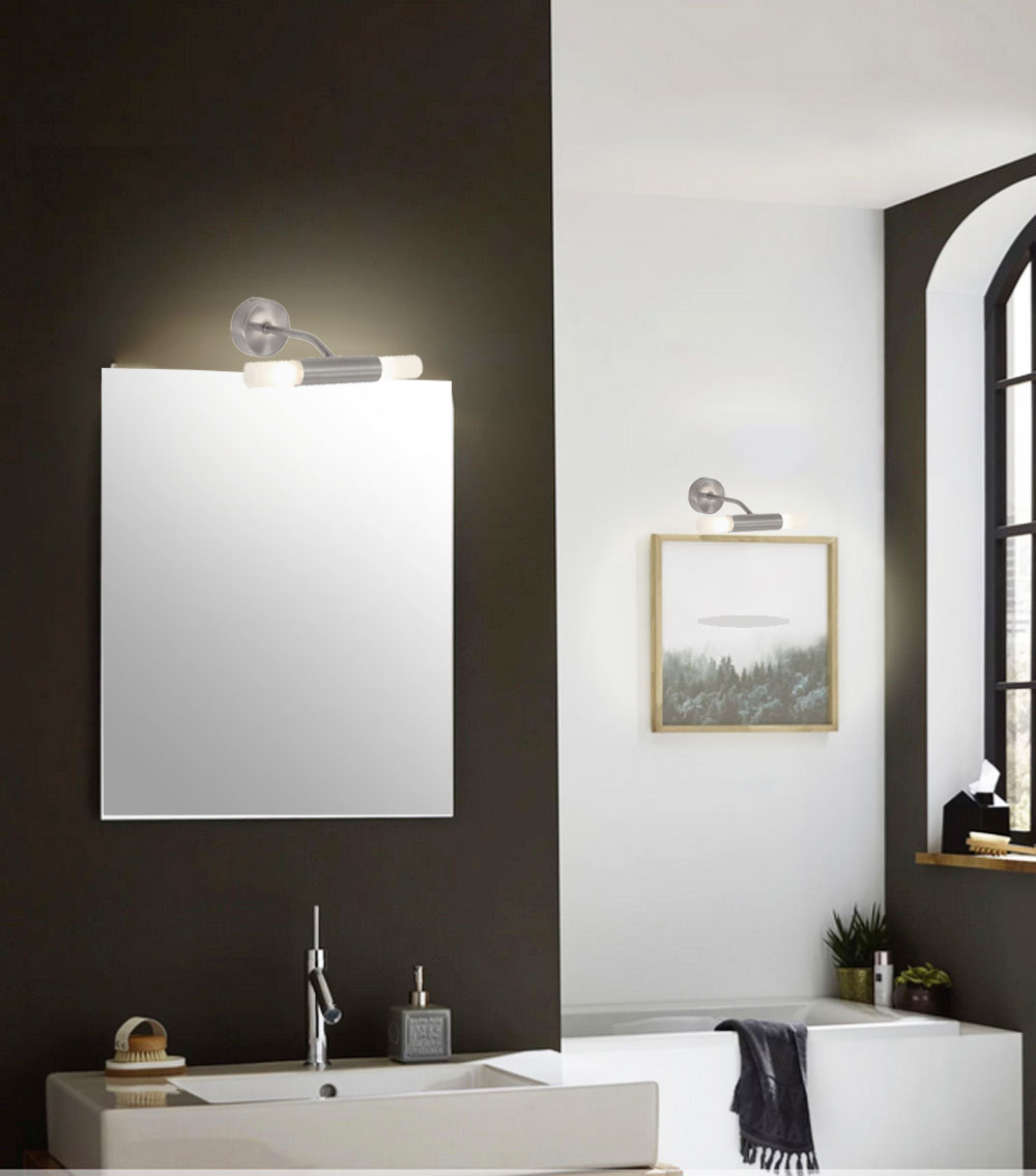 LED Bad Wandleuchte 2-flammig SPLASH nickel-matt Spiegellampe – Stilvolle Beleuchtung für dein Zuhause LED Bad Wandleuchte 2-flammig SPLASH nickel-matt Spiegellampe – Stilvolle Beleuchtung für dein Zuhause