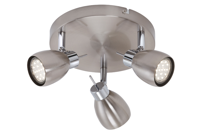 2736-032Rbriloner-LED-Spot-TWO-3flg-Rondell-nickel-matt-schwenkbar-inkl-GU10-LED LED Spot TWO 3flg Rondell nickel-matt schwenkbar inkl GU10 LED Briloner 2736-032R