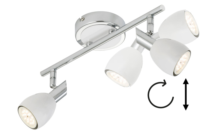 2908-026-briloner-Deckenstrahler-led-weiss-2-strahler-COMBI-2flgChrom-inkl-GU10-LED-schwenkbar LED Deckenstrahler 2flg weiß Chrom COMBI inkl. GU10 5W schwenkbar Briloner 2908-026