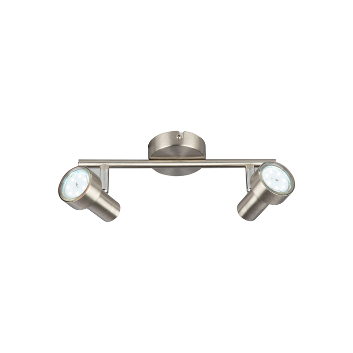 2843-022_TB09 Deckenspot SUB 2flg nickel-matt inkl. GU10 LED schwenkbar Briloner 2843-022