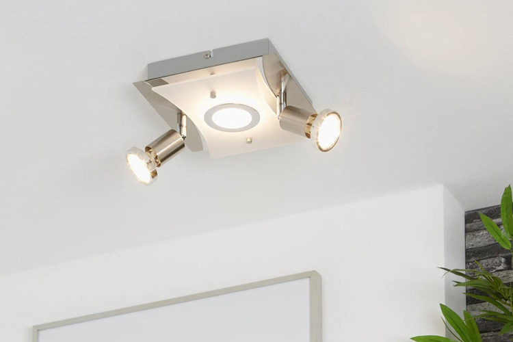 3583-032-briloner-deckenlampe-led-mit-strahlern LED Deckenleuchte eckig mit Strahlern RIPOSO 3flg nickel matt Briloner 3583-032