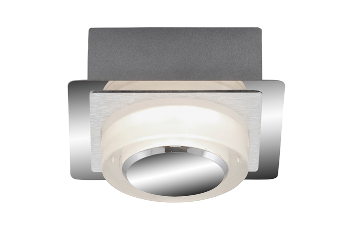 3533-011-2 Briloner 3533-011 Kleine LED Wand- & Deckenleuchte ORNA silber matt satiniert 10x10cm