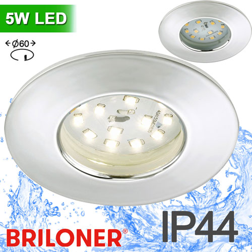 1-2-led-einbauleuchte-chrom-rund-75mm-230v-einbau-spot-led-warmweiss-briloner-8311-018-saasil-de LED Einbauspot Chrom 5W rund IP44 warmweiß 75mm 230V ? Einbaustrahler silber glänzend LED Badezimmer ? Spot Decke LED einbauen LED Spots 230V hier günstig ?