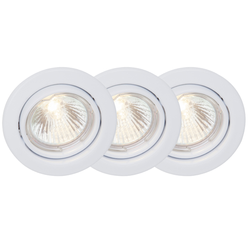94648-05-einbaustrahler-ron-brilliant-weiss 3er Set Einbaurahmen schwenkbar Halogen 16W 12V Deckenstrahler Ron * Rund Einbau Spots von Brilliant Deckenspots Set Halogen weiß drehbar * Spot Lampe Decke