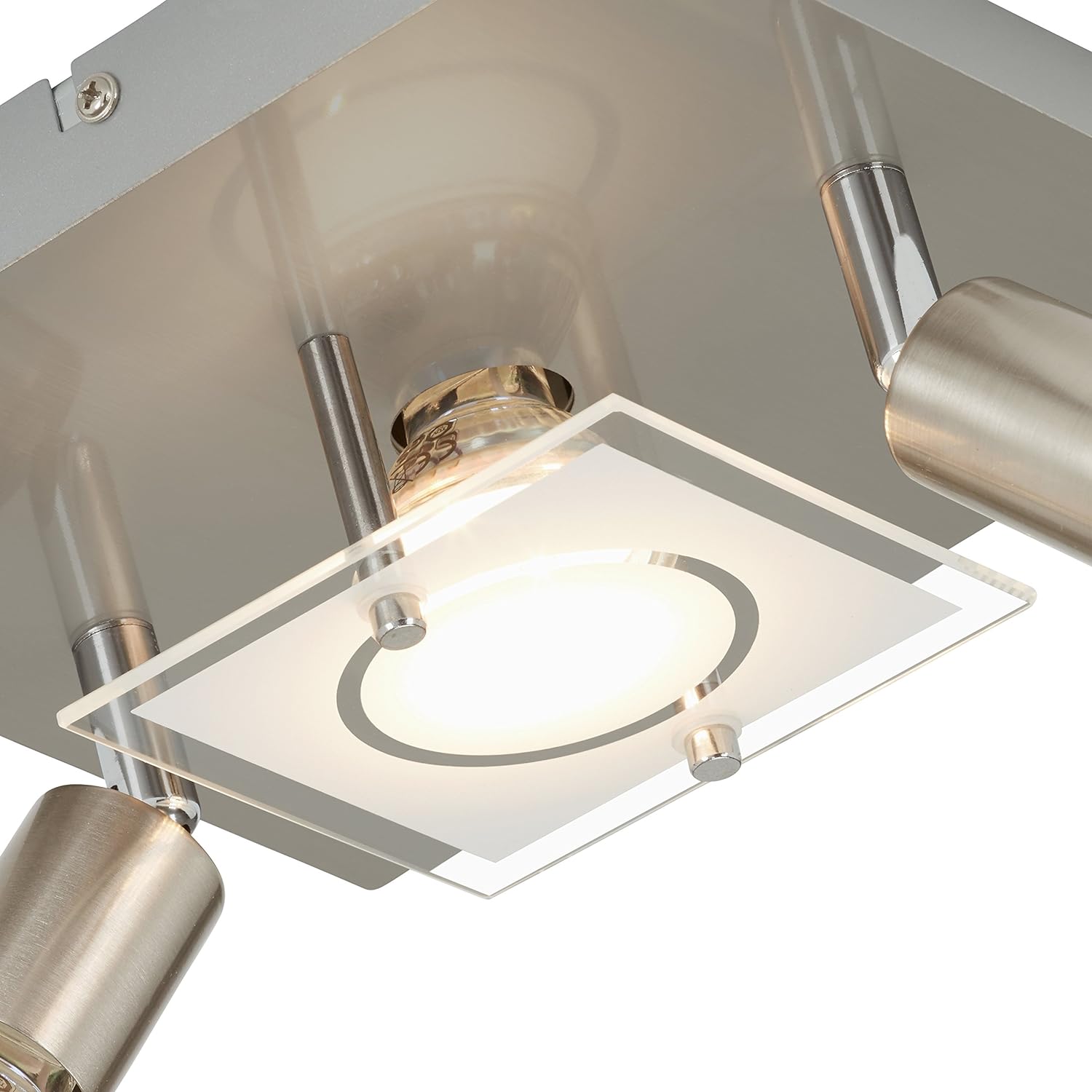 LED Deckenleuchte eckig mit Strahlern START 3flg nickel matt – Stilvolle Beleuchtung für dein Zuhause LED Deckenleuchte eckig mit Strahlern START 3flg nickel matt – Stilvolle Beleuchtung für dein Zuhause
