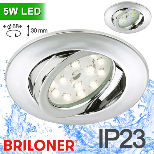 1-led-einbaustrahler-ohne-trafo-68mm-chrom-rund-schwenkbar-briloner-leuchten-8312-018-saasil-deUexWZV28tsEbk LED Einbau Spot Decke schwenkbar Chrom 68mm ohne Trafo ? Einbaustrahler LED silber glänzend rund ? Spot Decke LED Spots 230V ohne Transformator günstig kaufen