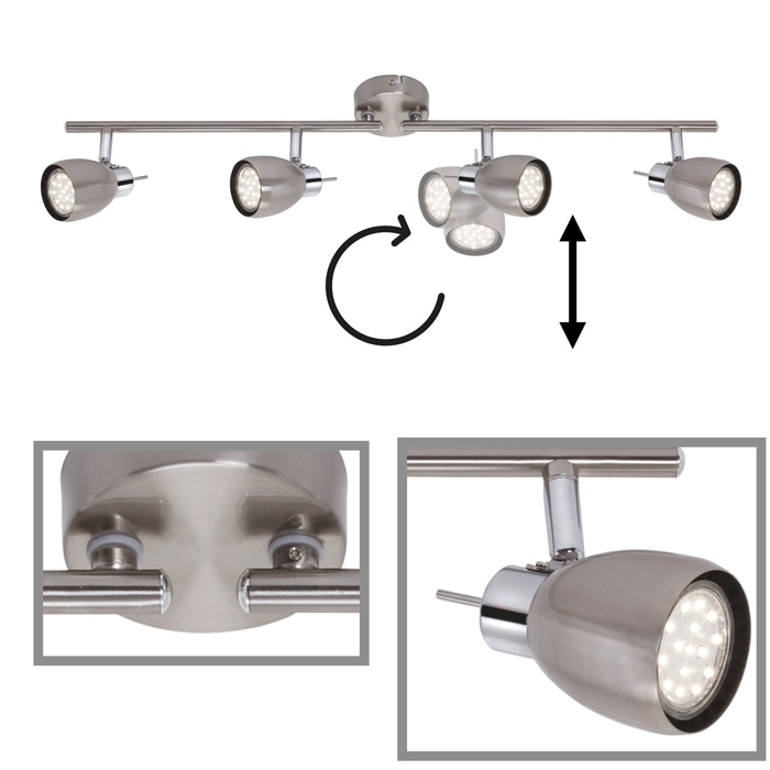 2736-042briloner-LED-deckenstrahler-spotleiste-4flg-schwenkbar-two LED Spotleiste 4flg 70cm nickel-matt schwenkbar inkl GU10 TWO Briloner 2736-042