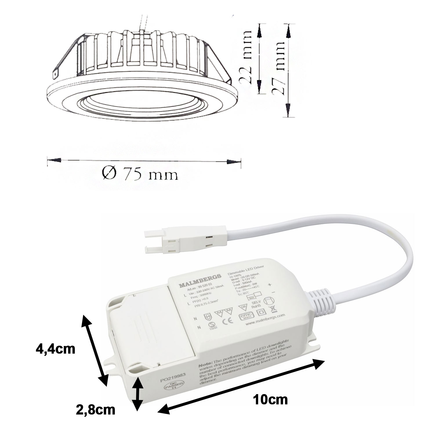 LED Einbau Spot dimmbar weiß 7W IP44 60mm MD-99 Einzelspot mit Trafo – Stilvolle Beleuchtung für dein Zuhause LED Einbau Spot dimmbar weiß 7W IP44 60mm MD-99 Einzelspot mit Trafo – Stilvolle Beleuchtung für dein Zuhause