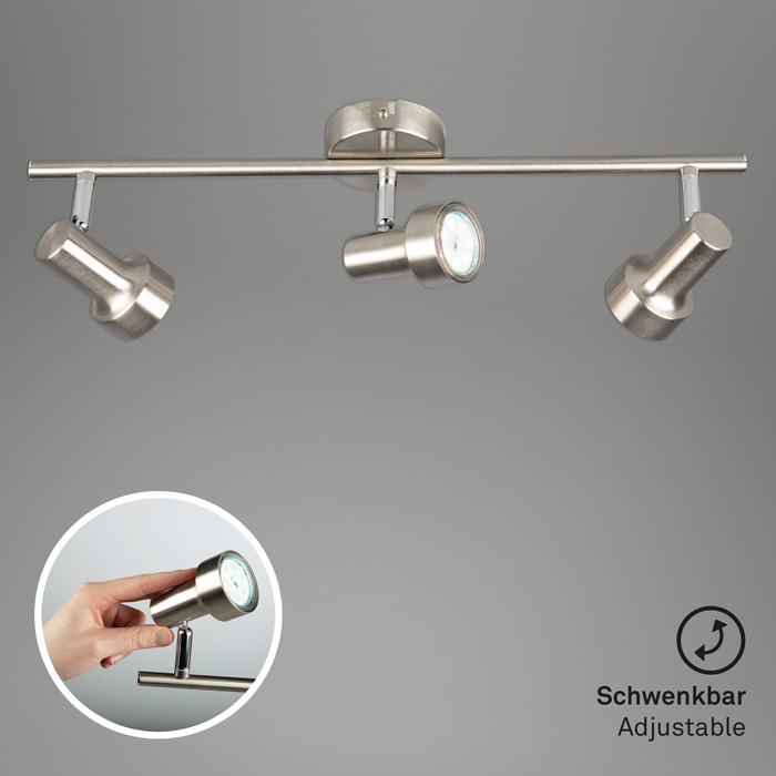 2843-032_Funktion Decken- und Wandspot SUB 3flg nickel-matt inkl. GU10 LED schwenkbar Briloner 2843-032