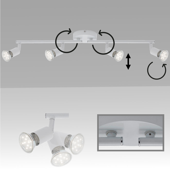 2767-046briloner-Deckenstrahler-led-weiss-60cm-gu10 4er LED Deckenstrahler weiß inkl. GU10 3W schwenkbar SIMPLE Briloner 2767-046