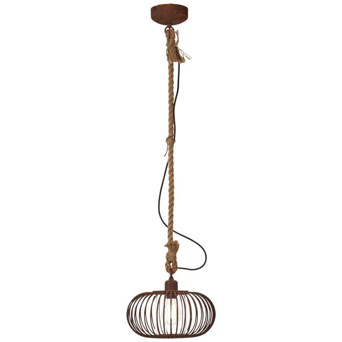 1-pendelleuchte-esstischlampe-vintage-rot-mit-seil-willard-90893-55-brilliant-leuchten Industrial Hängelampe Willard rostfarben mit Juteseil E27 Esstischlampe Vintage Brilliant Leuchten 08993/55