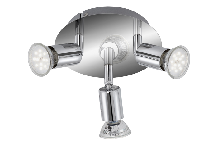 2229-038briloner-Deckenstrahler-3-flammig-rund-Chrom-inkl-LED-GU10 Runder Deckenstrahler 3-flammig Chrom inkl LED GU10 3W Briloner 2229-038 ? Deckenlampe inklusive LED Leuchtmittel Birnen austauschbar