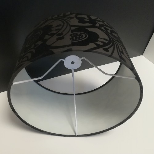 textil-lampenschirm-e27-xxl-schwarz-stehleuchte-1 Lampenschirm XXL rund Baumwolle schwarz Dekor