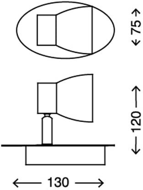2914-012-abmessungen LED Spot FOUR nickel-matt schwenkbar inkl GU10 LED Briloner 2914-012