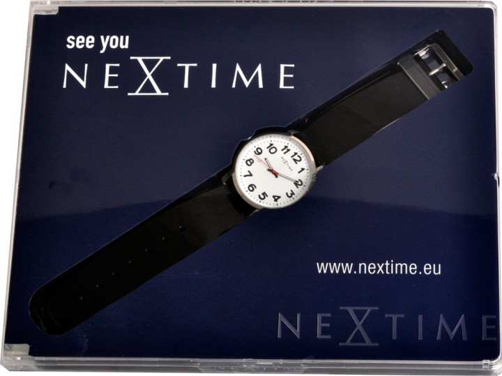 station-watch-armbanduhr-6006-46cm-5 klassiche Armbanduhr schwarz weiß moderner Look in Geschenkverpackung