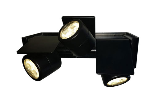 golf-3-flammig-warm-geschwenkt-sassil-de 27W LED Wandstrahler & Deckenstrahler schwarz 3000K warmweiß ? Schaufenster Lampe ? Top Beleuchtung für Geschäfte, Regale, Flure ? tolle Qualität Strahler 3flg