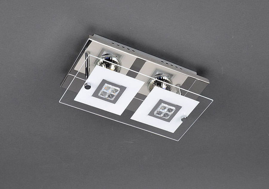 LED Wand- & Deckenleuchte TELL mit Glas Chrom glänzend 2flg rechteckig – Stilvolle Beleuchtung für dein Zuhause LED Wand- & Deckenleuchte TELL mit Glas Chrom glänzend 2flg rechteckig – Stilvolle Beleuchtung für dein Zuhause