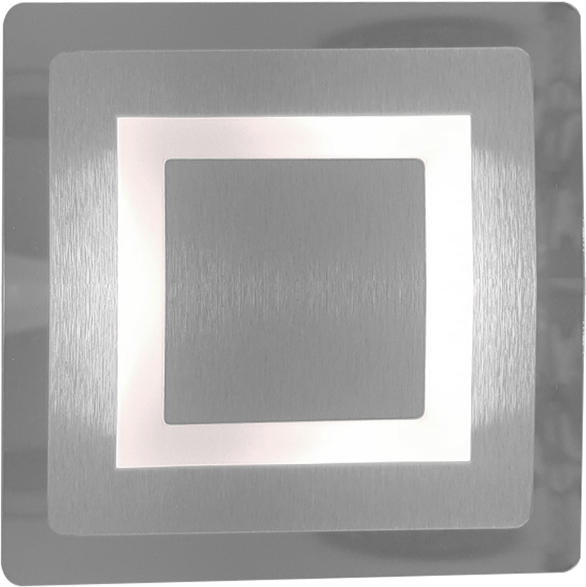 3532-011-beleuchtet-hell Kleine LED Wand- & Deckenleuchte Aufputz-Spot 12x12cm eckig