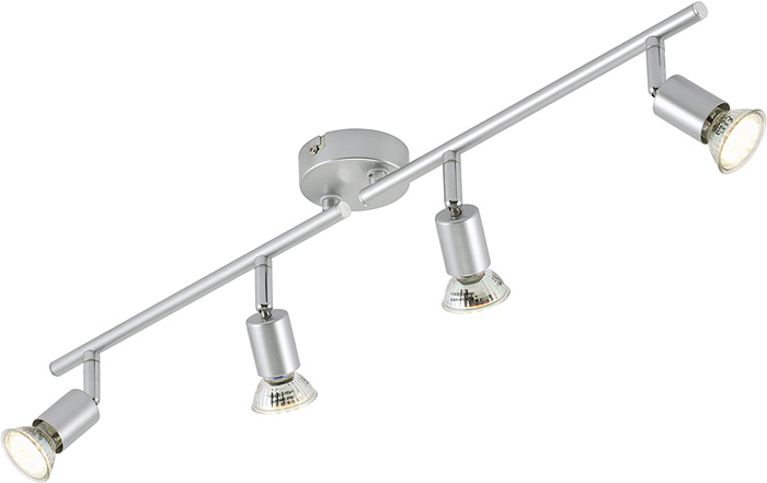 2906-044briloner-spotleiste-led-4flg-silber-gu10 LED Deckenstrahler 4flg silber inkl. GU10 3W schwenkbar PICCO 2906-044 Briloner