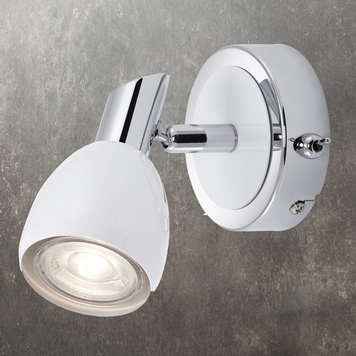 2908-016-briloner-led-wand-leselampe-mit-schalter-weiss-wandspot-birne-austauschbar-gu10 LED Wandstrahler mit Schalter COMBI weiß Chrom inkl. GU10 LED schwenkbar Briloner 2908-016