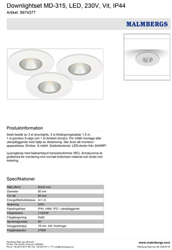 4-einbauspots-led-weiss-dimmbar-80mm-230v-rund-einbauspots-sehr-flach-22mm-MD-315-malmbergs-9974377-saasil-de 3er Set LED Einbau Spots dimmbar weiß sehr flach 13W ? Einbaustrahler LED dimmbar silber rund ? Spot Decke LED einbauen LED Spots 230V zum dimmen günstig