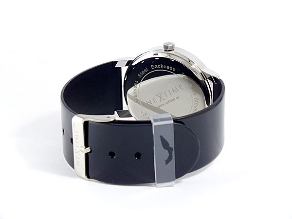 station-watch-armbanduhr-6006-46cm-8 Armbanduhr schwarz weiß modern klassisch retro Rückansicht