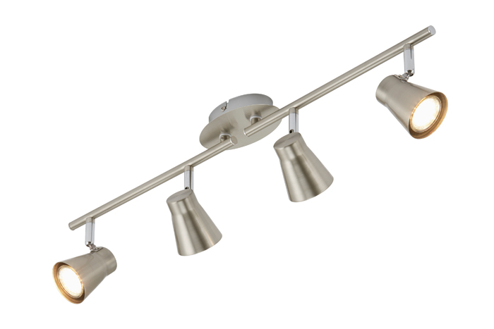 2914-042briloner-LED-Strahler-FOUR-2flg-nickel-matt-schwenkbar-inkl-GU10-LED LED Strahlerleiste 4flg nickel-matt schwenkbar inkl GU10 FOUR Briloner 2914-042