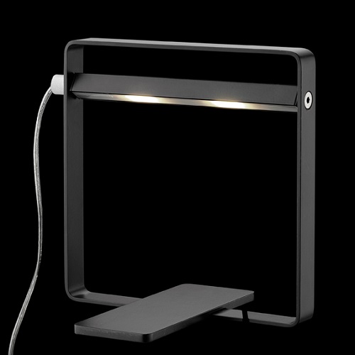 860001-led-oring-tischlampe-schwarz-segno Tisch-/Wandleuchte mit drehbarer Lichtleiste Oring Schwarz – Stilvolle Beleuchtung für dein Zuhause