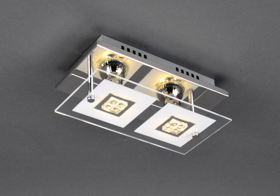 LED Wand- & Deckenleuchte TELL mit Glas Chrom glänzend 2flg rechteckig – Stilvolle Beleuchtung für dein Zuhause LED Wand- & Deckenleuchte TELL mit Glas Chrom glänzend 2flg rechteckig – Stilvolle Beleuchtung für dein Zuhause