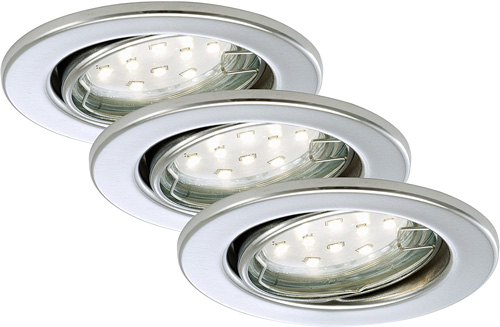 1-gu10-einbau-spots-chrom-schwenkbar-inkl-3w-led-einbaustrahler-einbauleuchte-austauschbar-ohne-trafo-briloner-7225-038-saasil-de 3er Set Einbau Spots Chrom rund schwenkbar GU10 inkl. 3W LED ? Einbaustrahler LED silber glänzend rund ? Spot Decke LED Spots 230V Birne austauschbar günstig