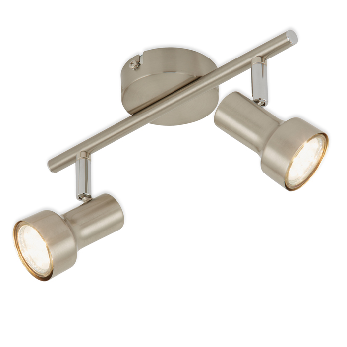 2843-022_Freisteller Deckenspot SUB 2flg nickel-matt inkl. GU10 LED schwenkbar Briloner 2843-022
