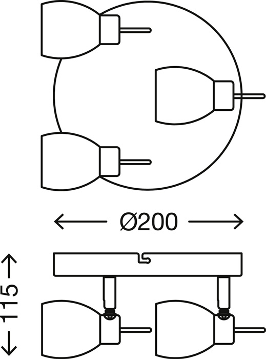 2736-032Rbriloner-LED-Spot-TWO-rondell LED Deckenstrahler rund 3flg nickel-matt schwenkbar inkl GU10 TWO 2736-032R Briloner