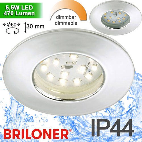 titel-1-led-einbauleuchte-chrom-rund-75mm-230v-einbau-spot-led-warmweiss-briloner-8311-018-saasil LED Einbauspot Aluminium 5,5W dimmbar IP44 230V ? Einbaustrahler Alu rund LED Badezimmer hell Spot Decke LED einbauen LED Spots 230V fürs Bad hier günstig ?