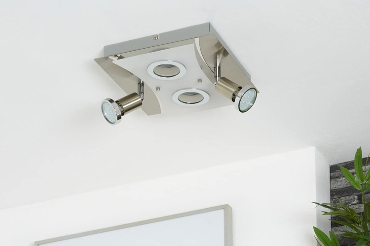 3582-042briloner-riposo-deckenlampe-led-eckig LED Deckenleuchte eckig mit Strahlern RIPOSO 4flg nickel matt Briloner 3582-042