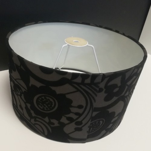 textil-lampenschirm-e27-xxl-schwarz-stehleuchte-2 Lampenschirm XXL rund Baumwolle schwarz Dekor