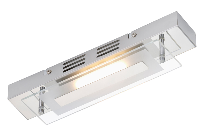 2293-018-bel Längliche LED Wandlampe mit Glas 30cm Chrom modern – Stilvolle Beleuchtung für dein Zuhause